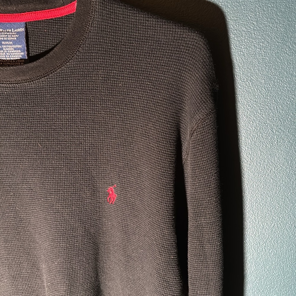Polo Ralph Lauren Men’s Long Sleeve Crew Waffle knit  Sleep Shirt Size Large - Picture 3 of 6